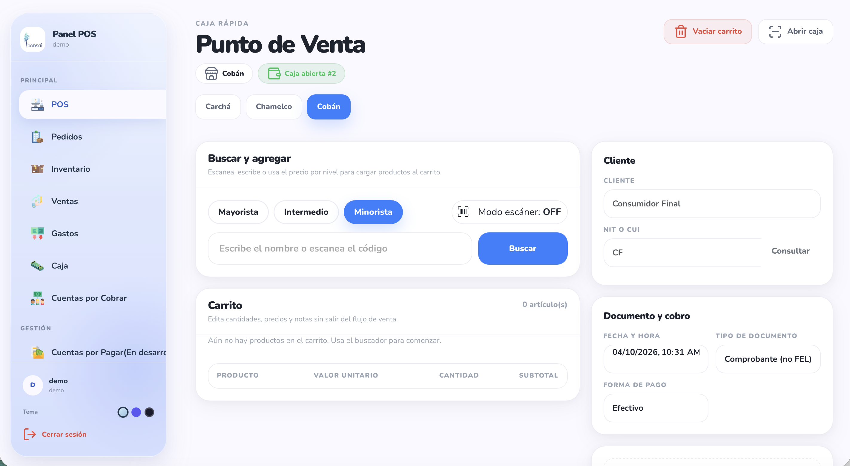 pos dashboard